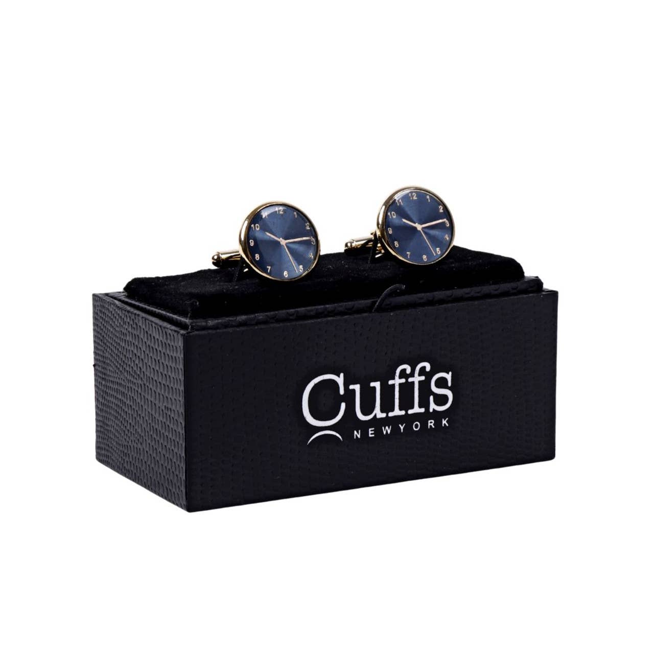 Selini New York - Wholesale Cufflinks - Gold and Navy Clock Cufflinks-CL18091