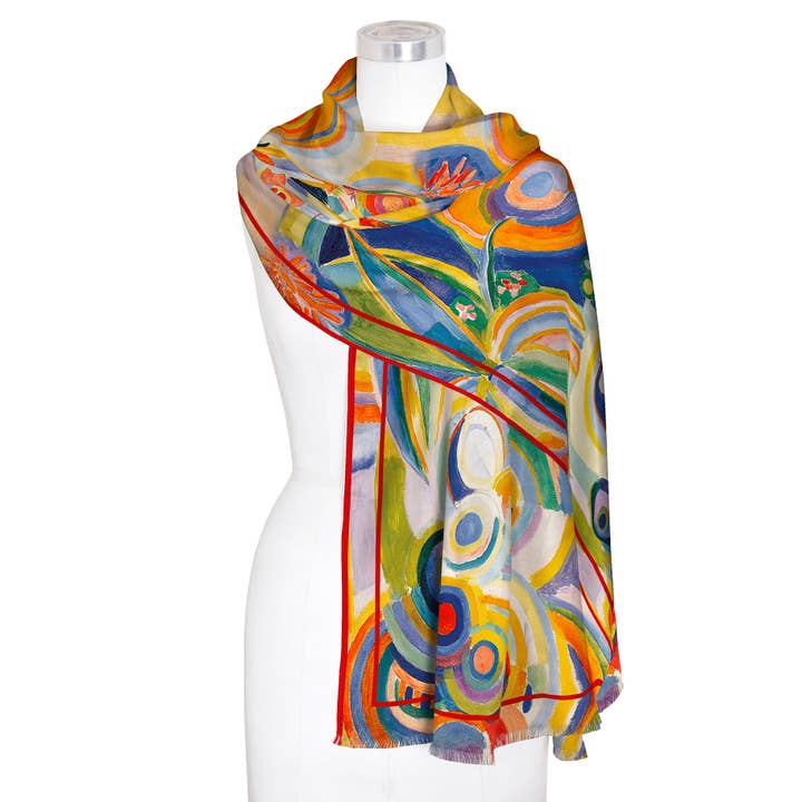 RainCaper - Wholesale Scarf - Women's - Fine Art Silk Blend Shawl Delaunay Portuguese Woman