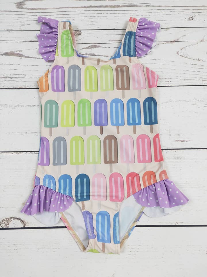 Maillot de bain d'été une pièce Popsicle pour filles pour la vente par sassy kids palace