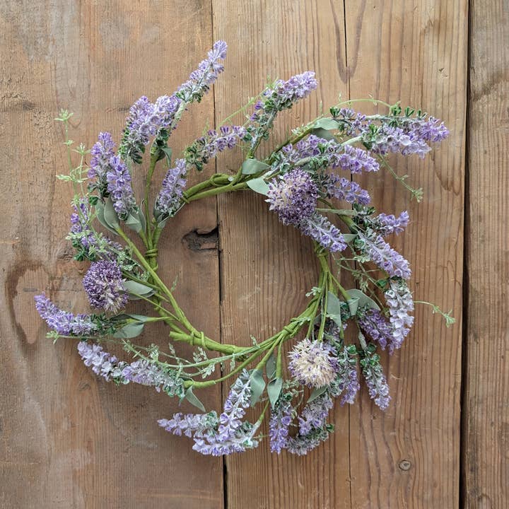 Lavender and Allium Candle Ring for wholesale by A.T. Imports