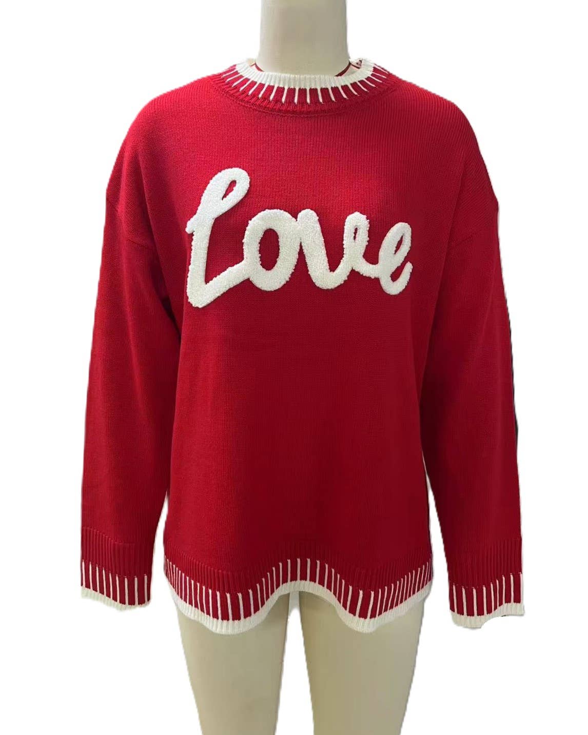 Rosa Clothing - Wholesale Knit Sweater - Women's - Valentines LOVE Letter Jacquard Sweet Knit Sweater0