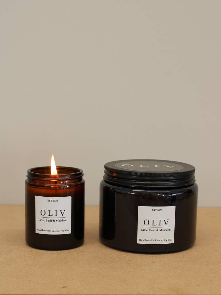 Limette, Basilikum & Mandarine Kerze für den Großhandel von OLIV Homeware
