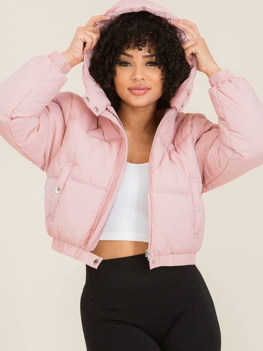 SH2018-21-Hooded Cropped Puffer Jackets for wholesale by Vibrato Clothing