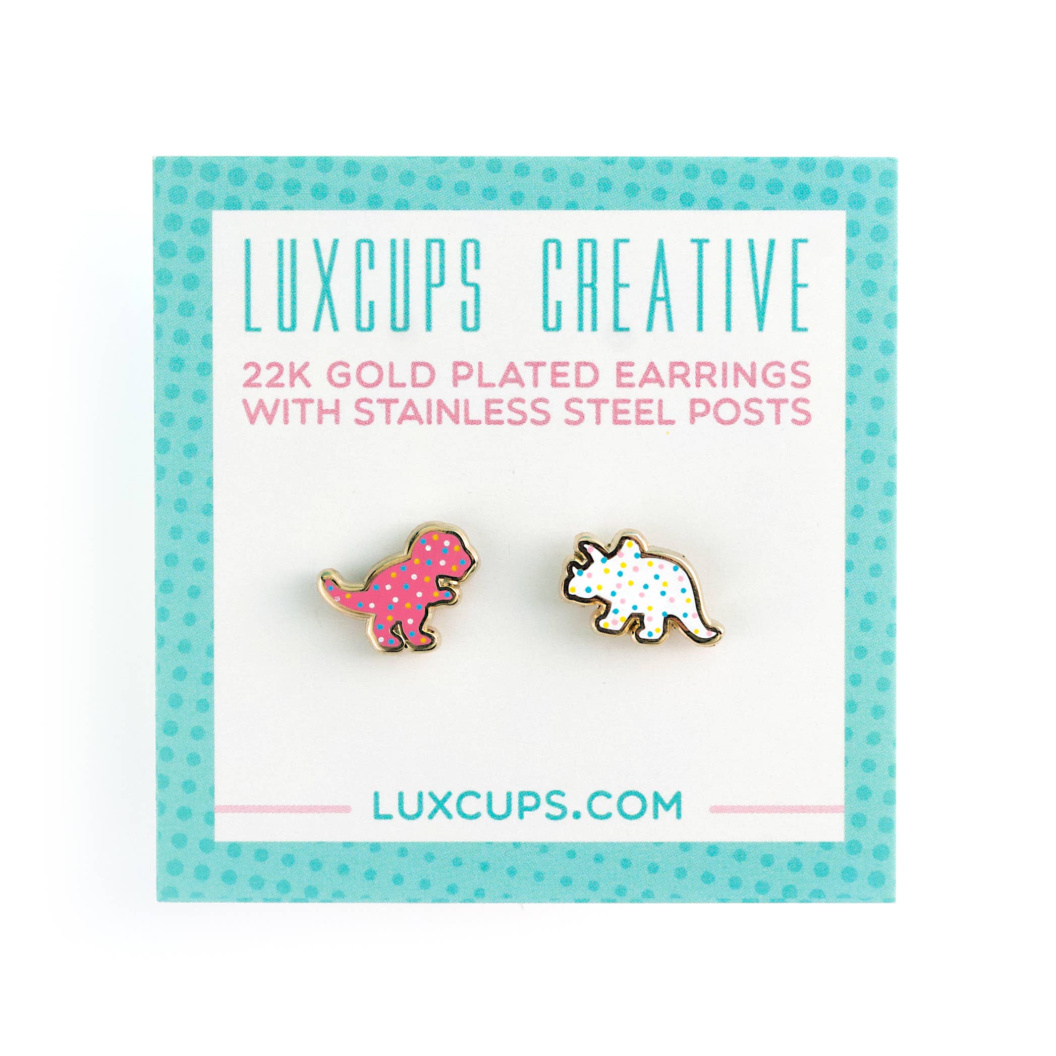 LuxCups Creative - Wholesale Stud/Post Earrings - Dino Cookie Style 2 Earrings1