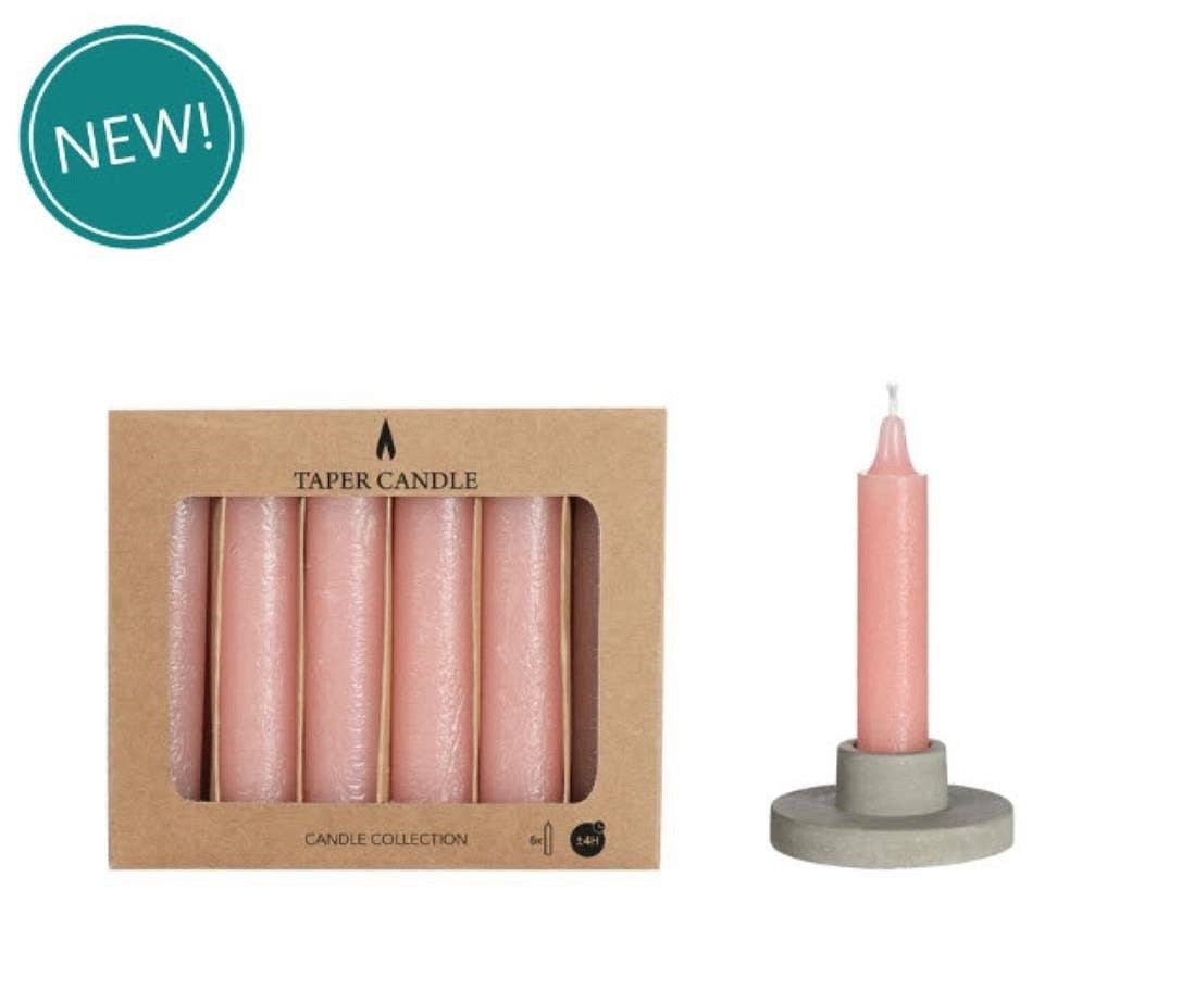Wildflowers by Floriette - Wholesale Tapered Candle/Candlestick - Taper candle h.11cm Ø2.15 cm pink set 6