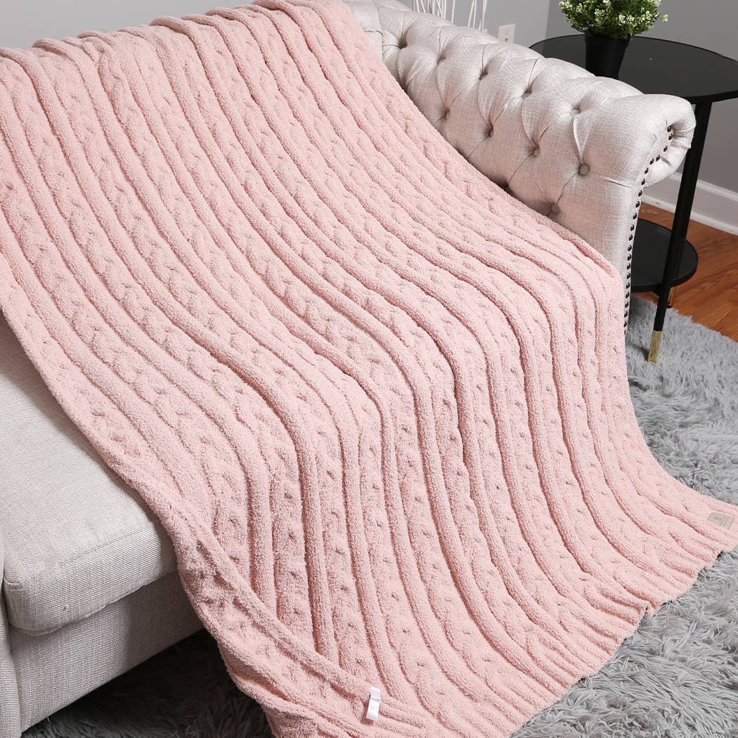 Fashion City - Wholesale Throw Blanket - Braided Cable Knit Luxury Soft Throw Blanket11