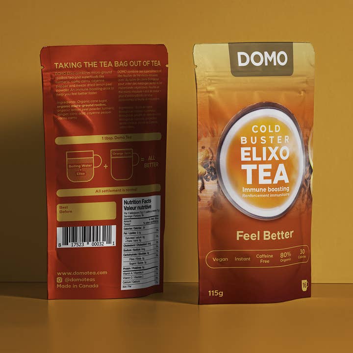 DOMO Elixo Cold-Blaster Rooibos with Ginger & Tumeric (115g) for wholesale by Domo Tea