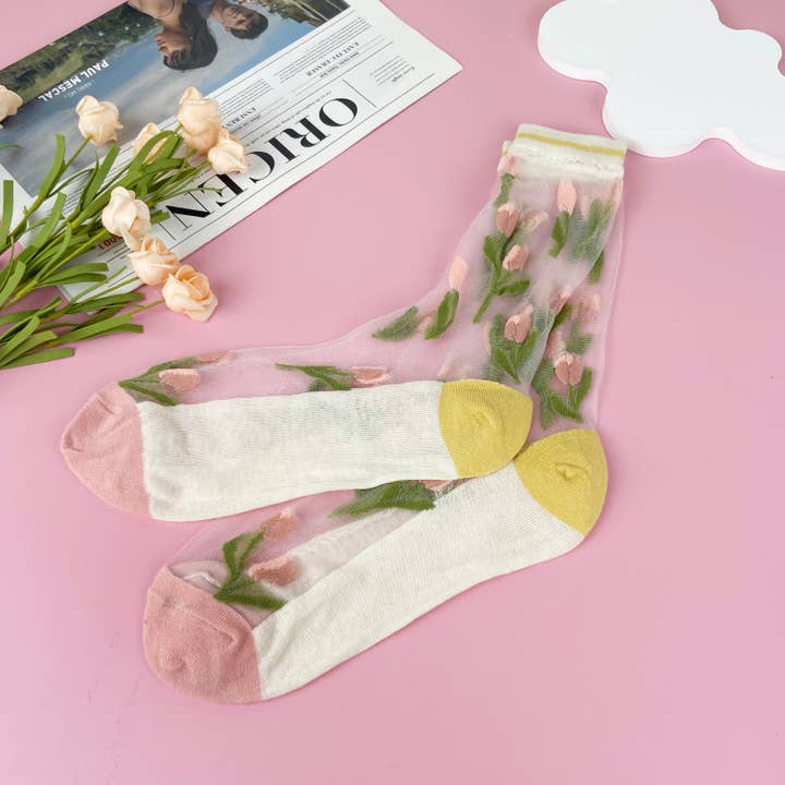 mildstyles - Wholesale Socks - Women's - Tulip mid-calf summer stockings1