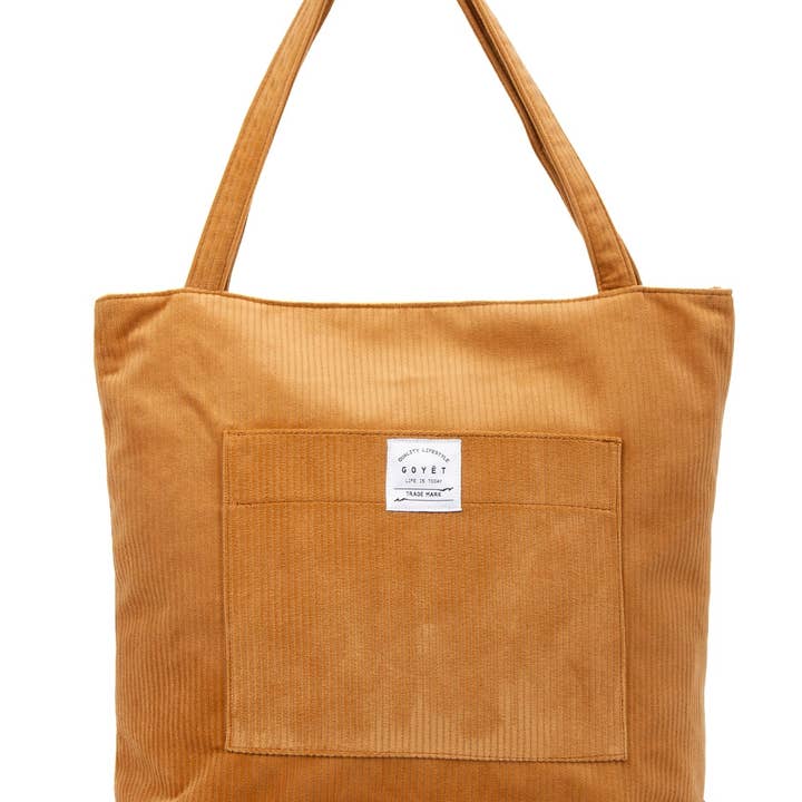 Bolso de mano y hombro de terciopelo color tan Edna de Goyet para venta al por mayor de FEVUP CO.