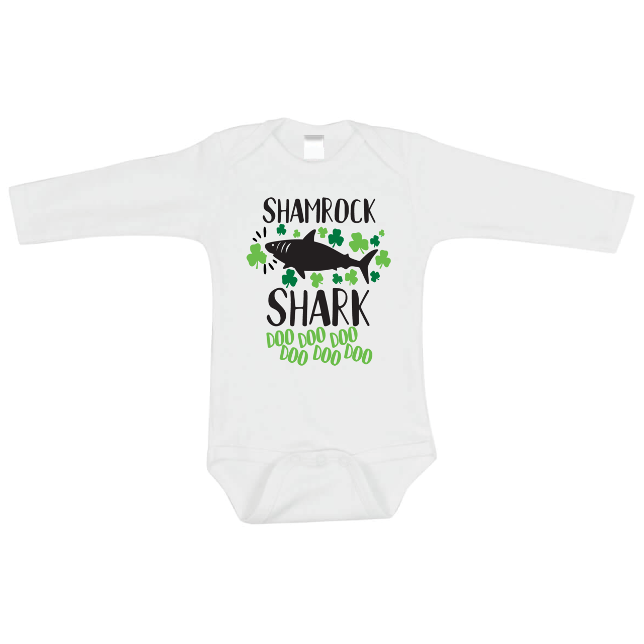 Bump & Beyond Designs - Wholesale Bodysuit (Non-Footed) - Baby - Shamrock Shark, Baby St. Patrick's Day Onesie2