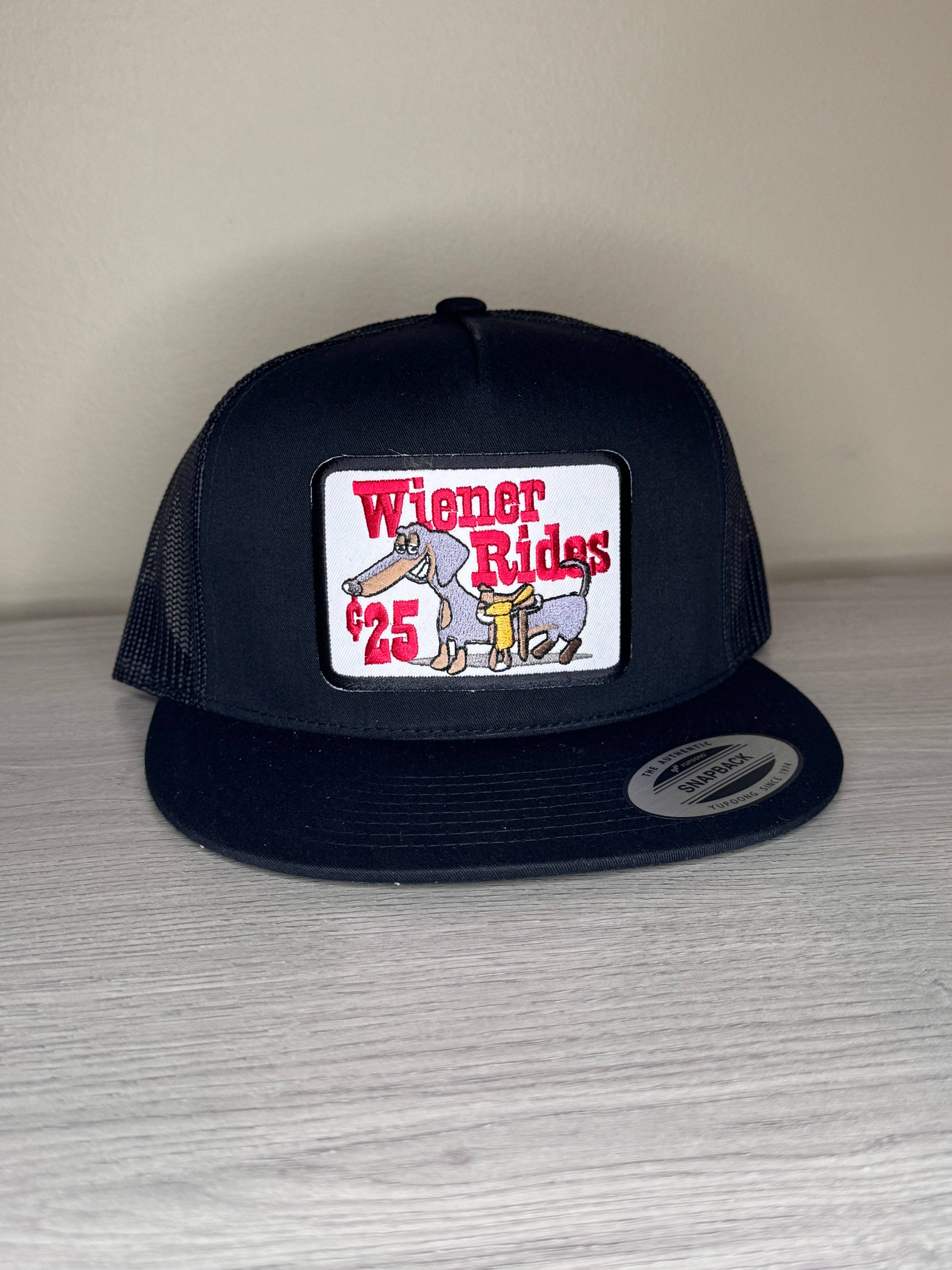 River Bent Hat Co. - Wholesale Trucker Hat - Unisex - Wiener Rides Black Snapback0