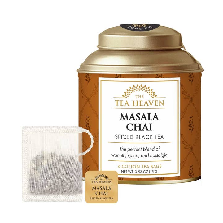 Masala Chai Mini Tea Bag Canister for wholesale by The Tea Heaven