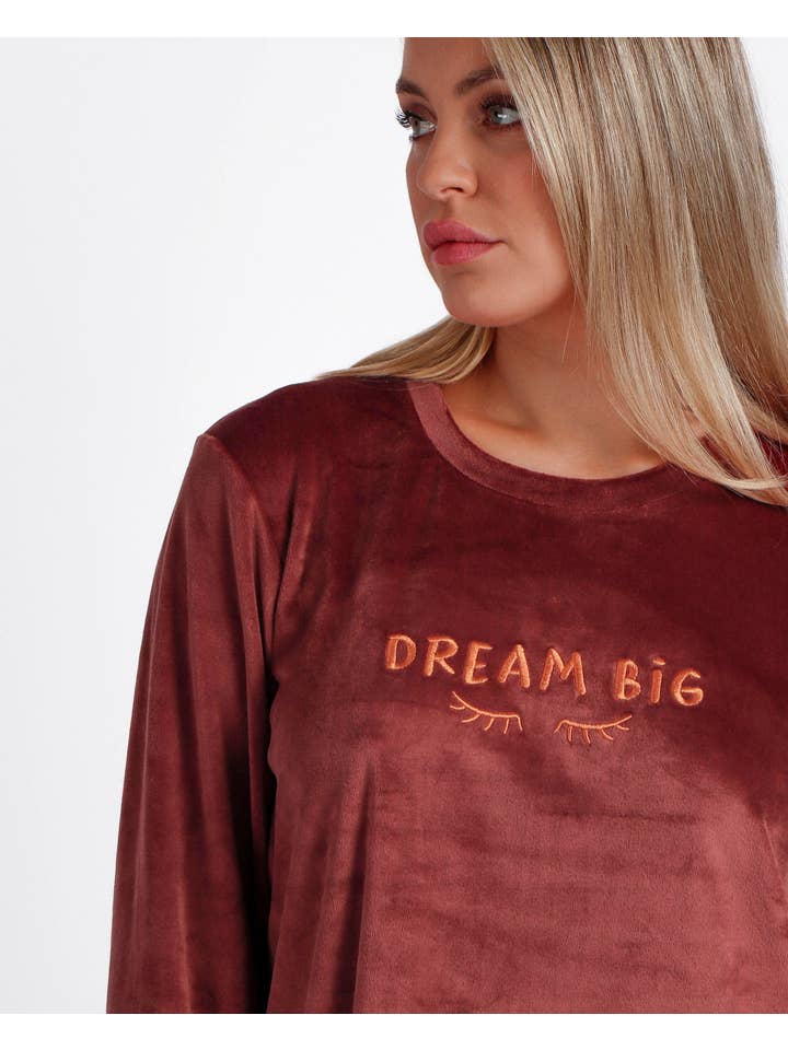 CHOKLAD ADMAS dröm stor långärmad sammet pyjamas för kvinnor för wholesale på Faire