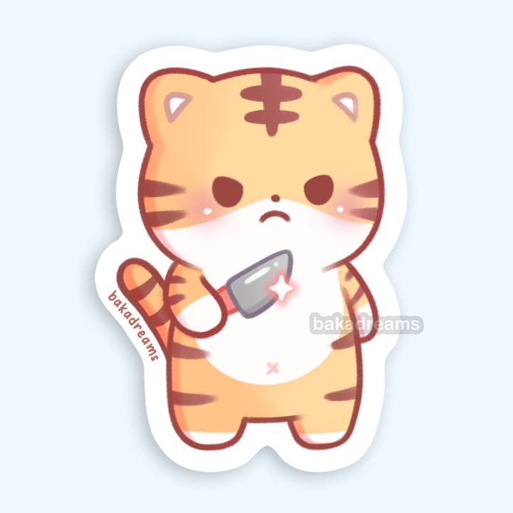 Sticker en vinyle Stabby Tiger pour la vente par BakaDreams