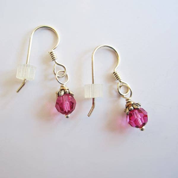 Fuchsia Swarovski 6mm Crystal Earrings for wholesale by Dog Park Publishing