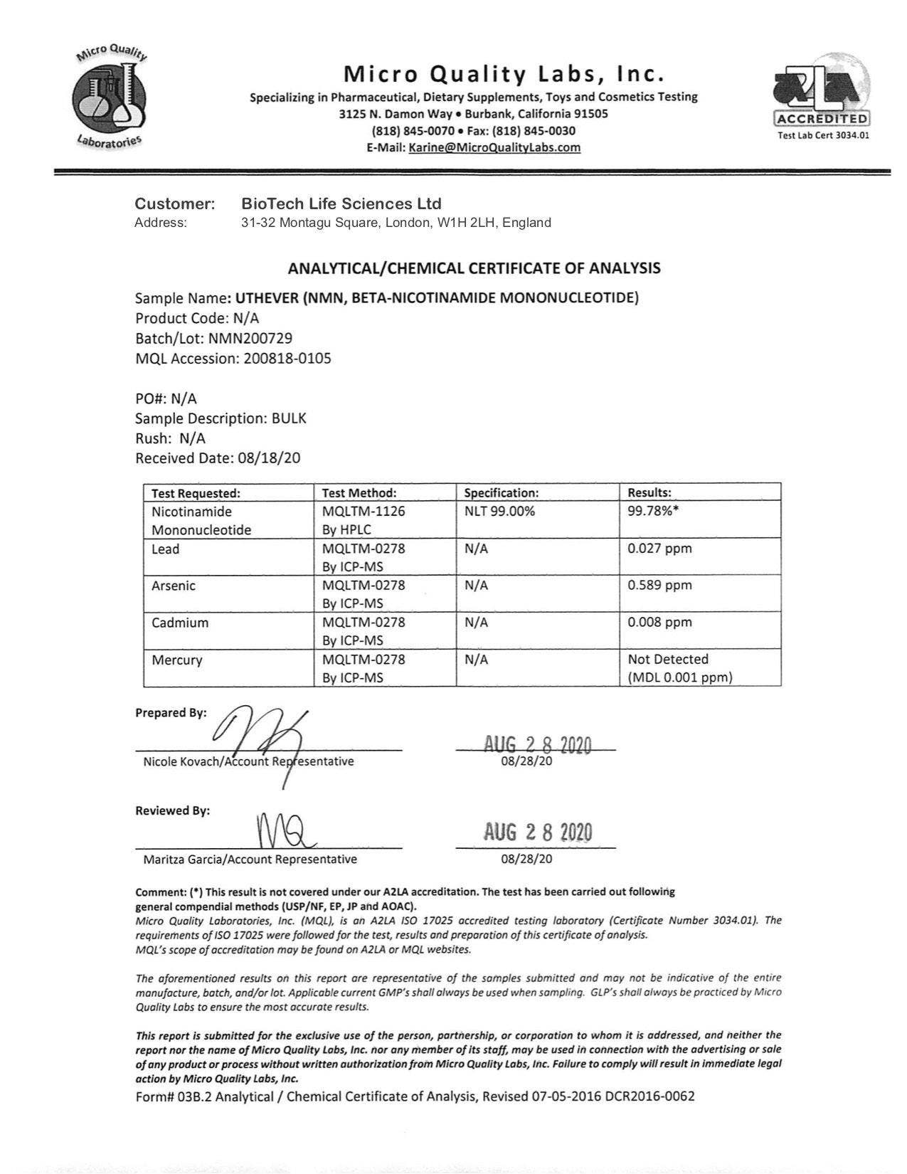 BioTech Life Sciences - Wholesale Oral Supplement/Vitamin - NMN NAD+ Resveratrol Vitamins - Anti-Aging powder/drink mix15