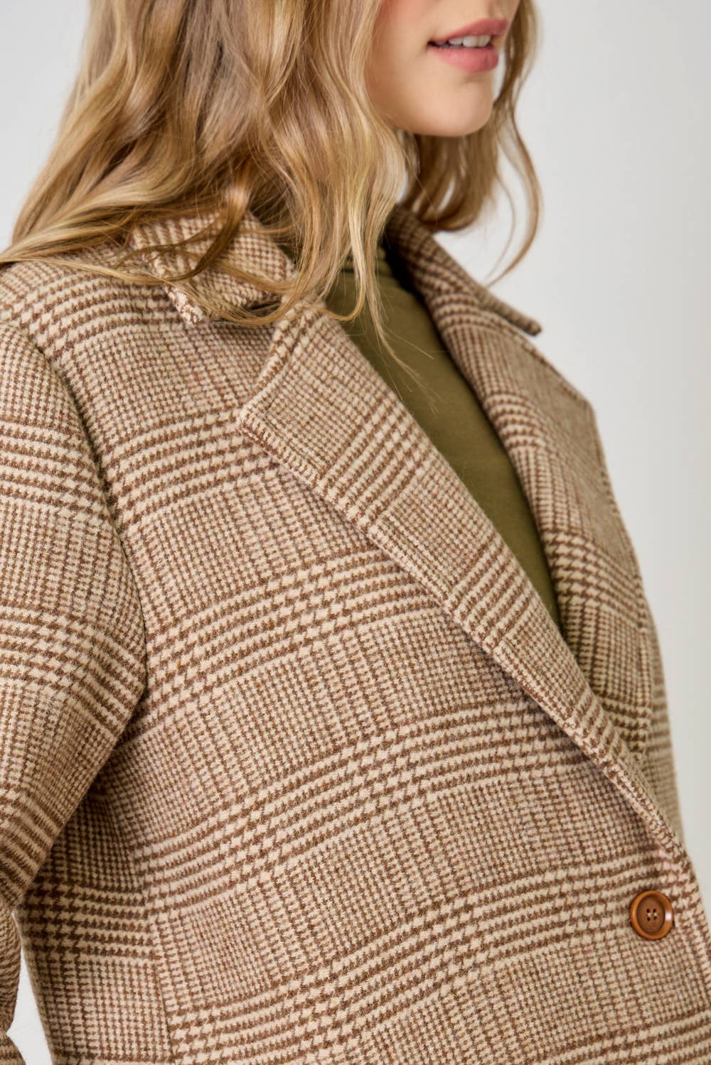 Mystree – Großhandel Mantel - Damen – Hahnentritt-Karomuster-Langmantel 611595