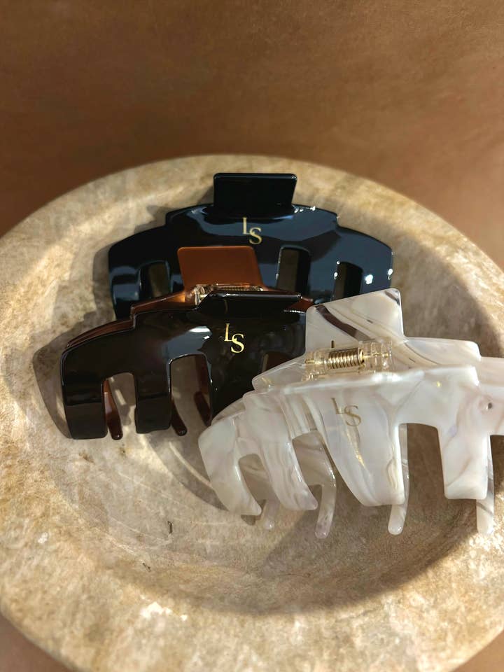 L&S Logo Hair Claw Clips (3col) for wholesale by Angels Whisper Accessories