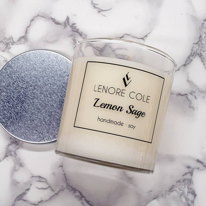Bougie de soja de luxe au citron pour la vente par Lenore Cole