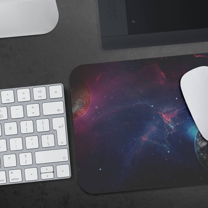 Caliberry Home Goods - Wholesale Mousepad/Trackpad - Deep Dark Outer Space Mouse Pad, Planet Mousepad, NASA Mouse Pad, Geeky Mouse Pad