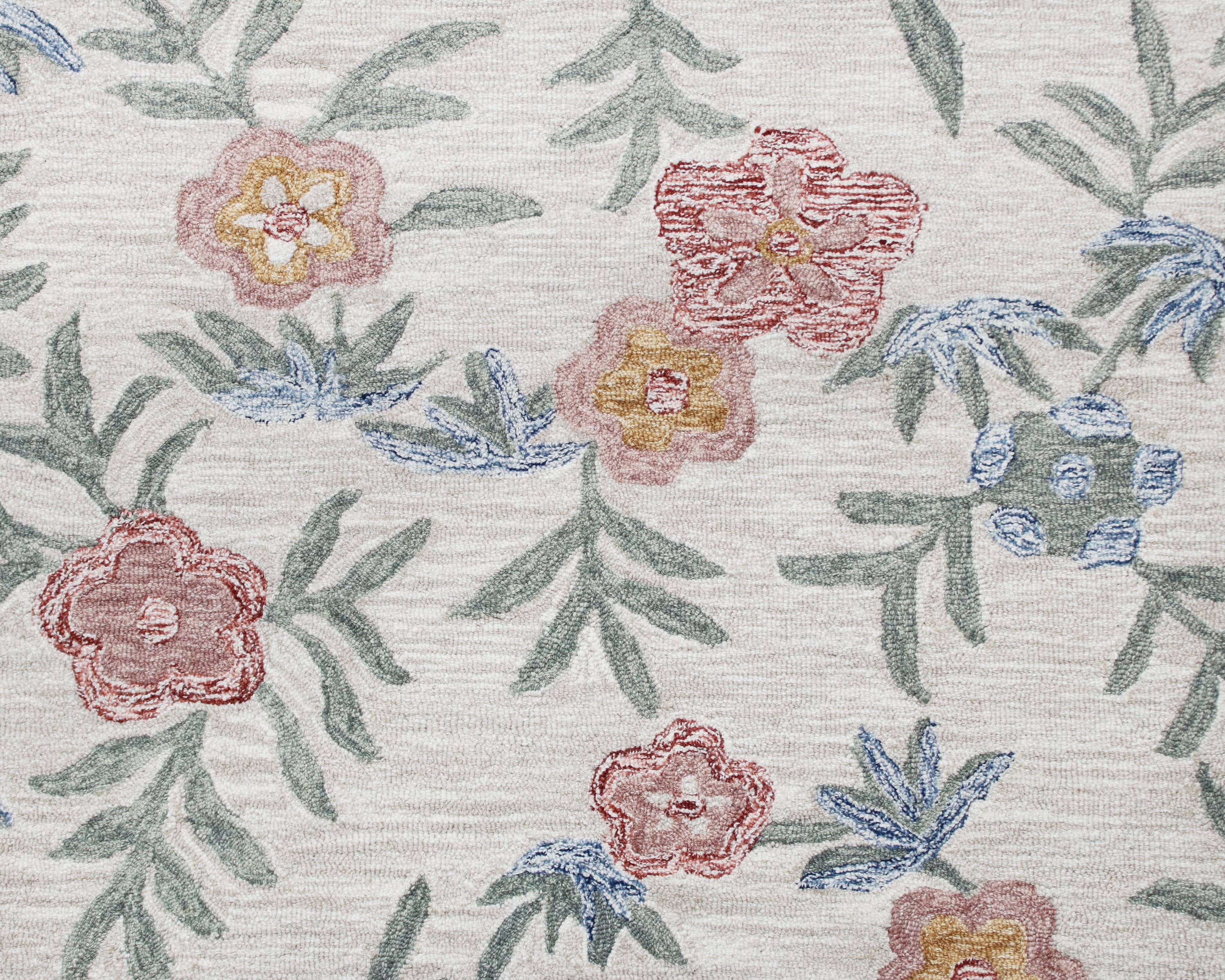 LR Home - Wholesale Area Rug - Raelyn Vintage Floral Hand-Tufted Wool Round Indoor Area Rug60