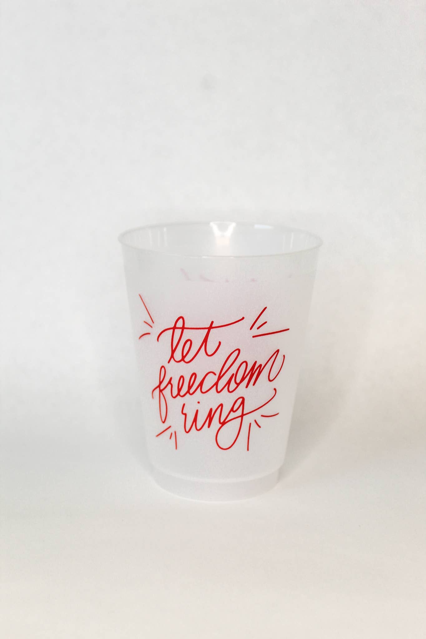 Birdie Mae Designs - Wholesale Disposable Cup - Let Freedom Ring | July 4 Frosted Acrylic 16 oz Cup Set of 82