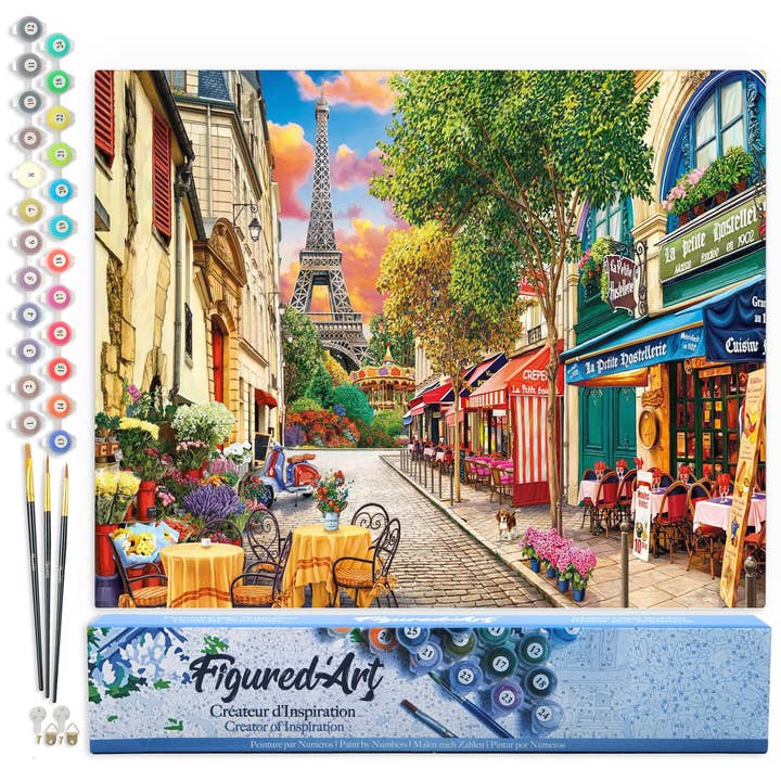Kit de pintura por números Ruela em Paris por atacado de Figured'Art