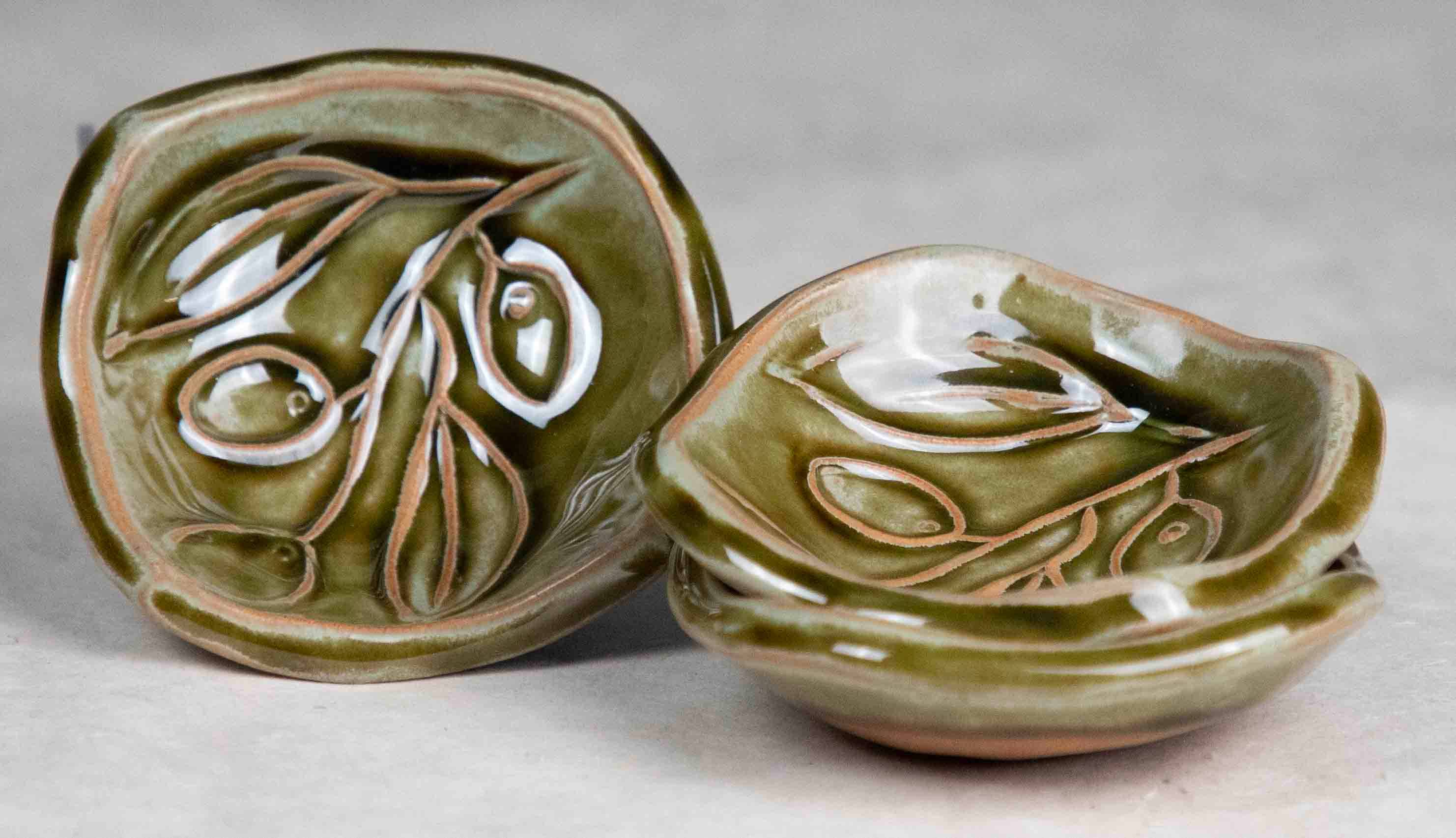 Crazy Green Studios – Engroshandel Skål til krydderier/dip – Håndlavede skåle til oliventapenade i rødt stentøj5