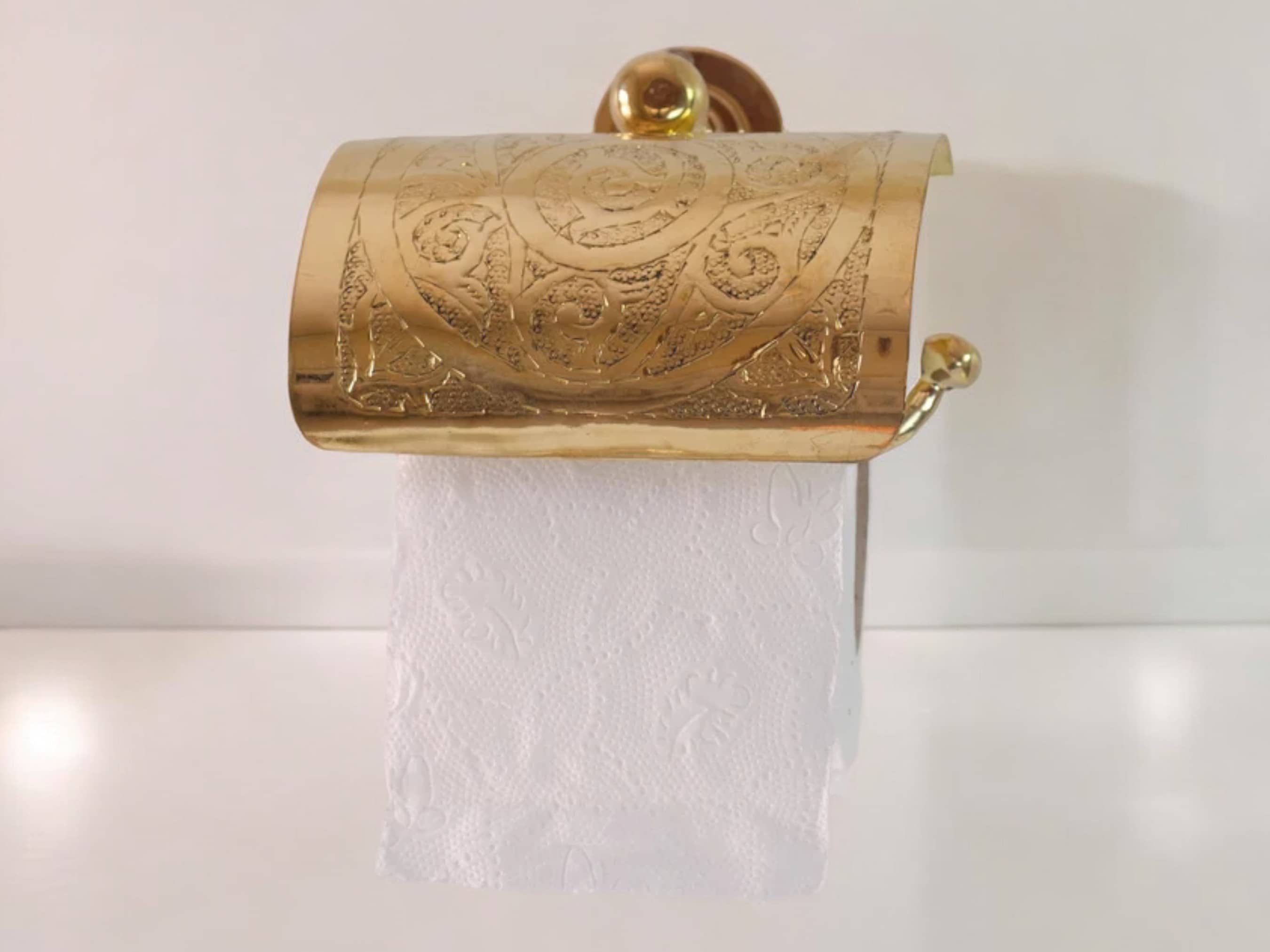 Moroccantastics - Wholesale Toilet Paper Holder - Handcrafted Solid Brass Toilet Paper Holder - Elegant Powder Room Roll Holder1