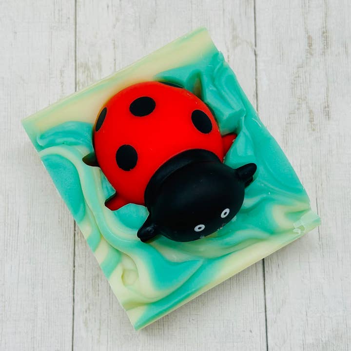 SARATOGA NATURAL BODY CARE LLC - Wholesale Bar Soap - Ladybug Handmade Soap Bar for Kids VEGAN COLD PROCESS