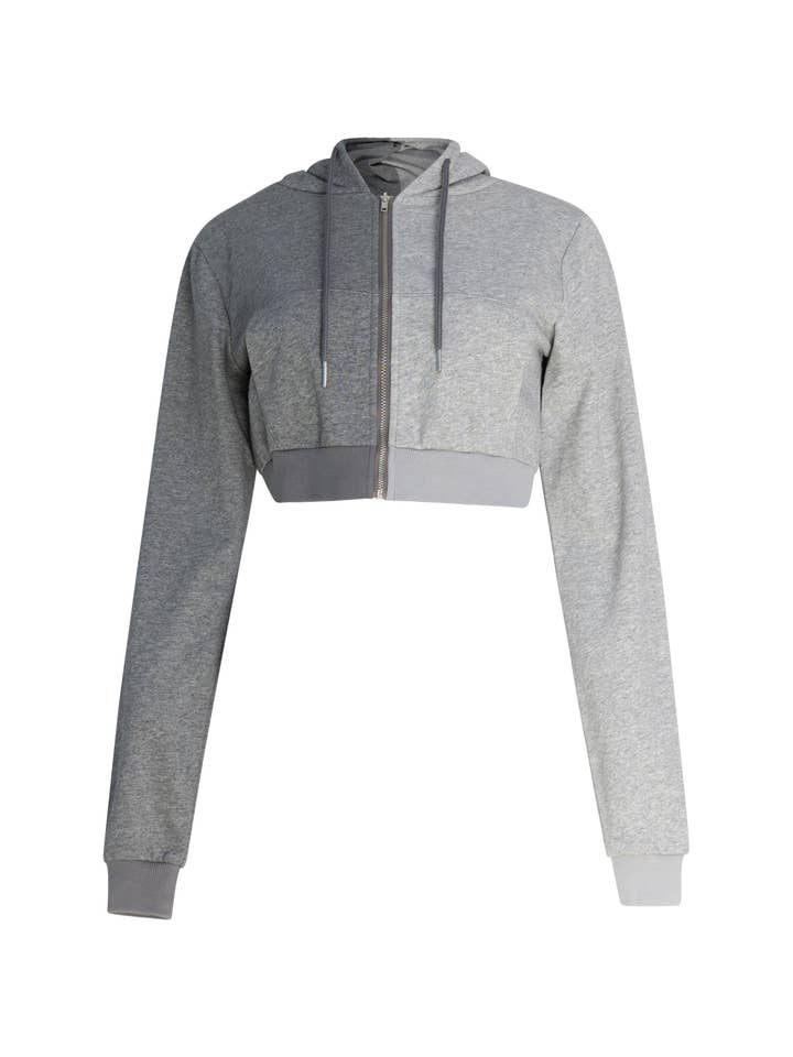 Two Tone Crop Hoodie for wholesale by CIRCULAR PATH