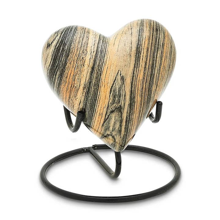 Weathered Woody Keepsake Heart for wholesale by Raj Urns