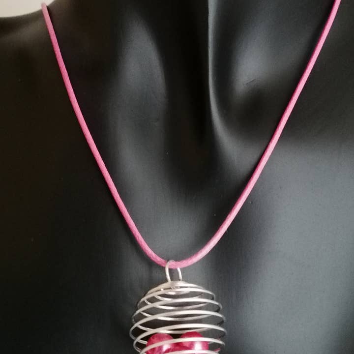 Silver pink pearl set for wholesale by Blue Moon Bijoux