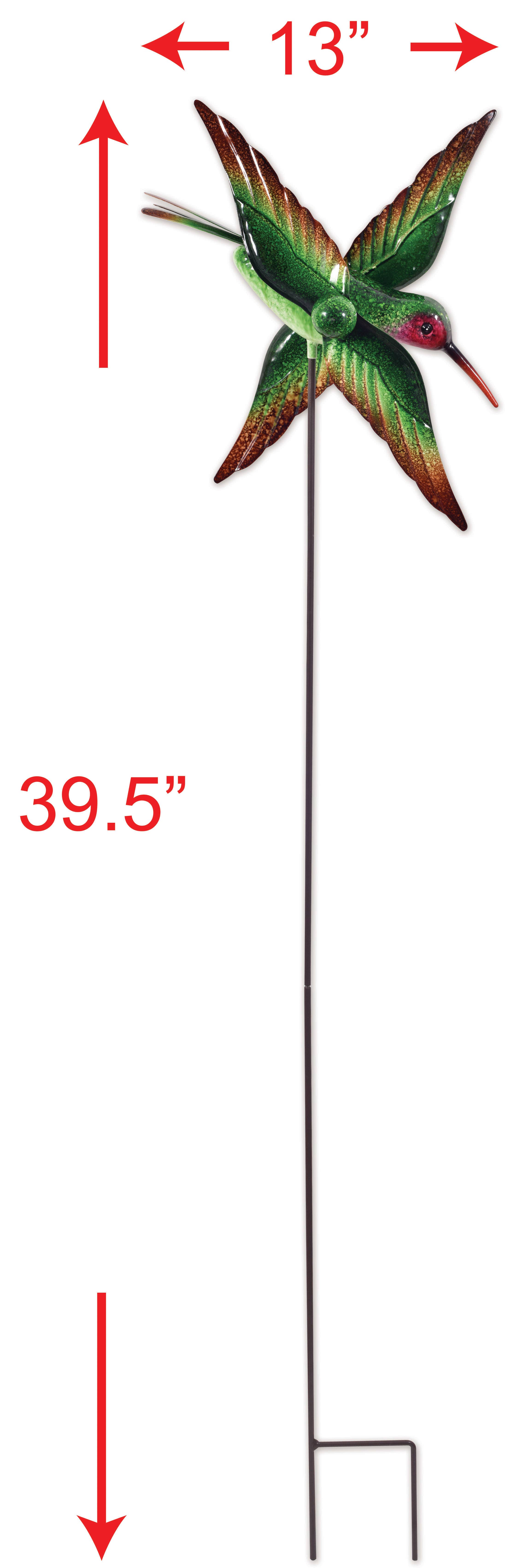 Sunset Vista Designs – Engroshandel Have/havestolpe – Hummingbird Spinner Stakegrøn1