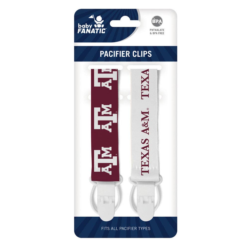 Masterpieces Puzzles - Wholesale Pacifier Clip - Baby - Texas A&M Aggies - Pacifier Clip 2-Pack1