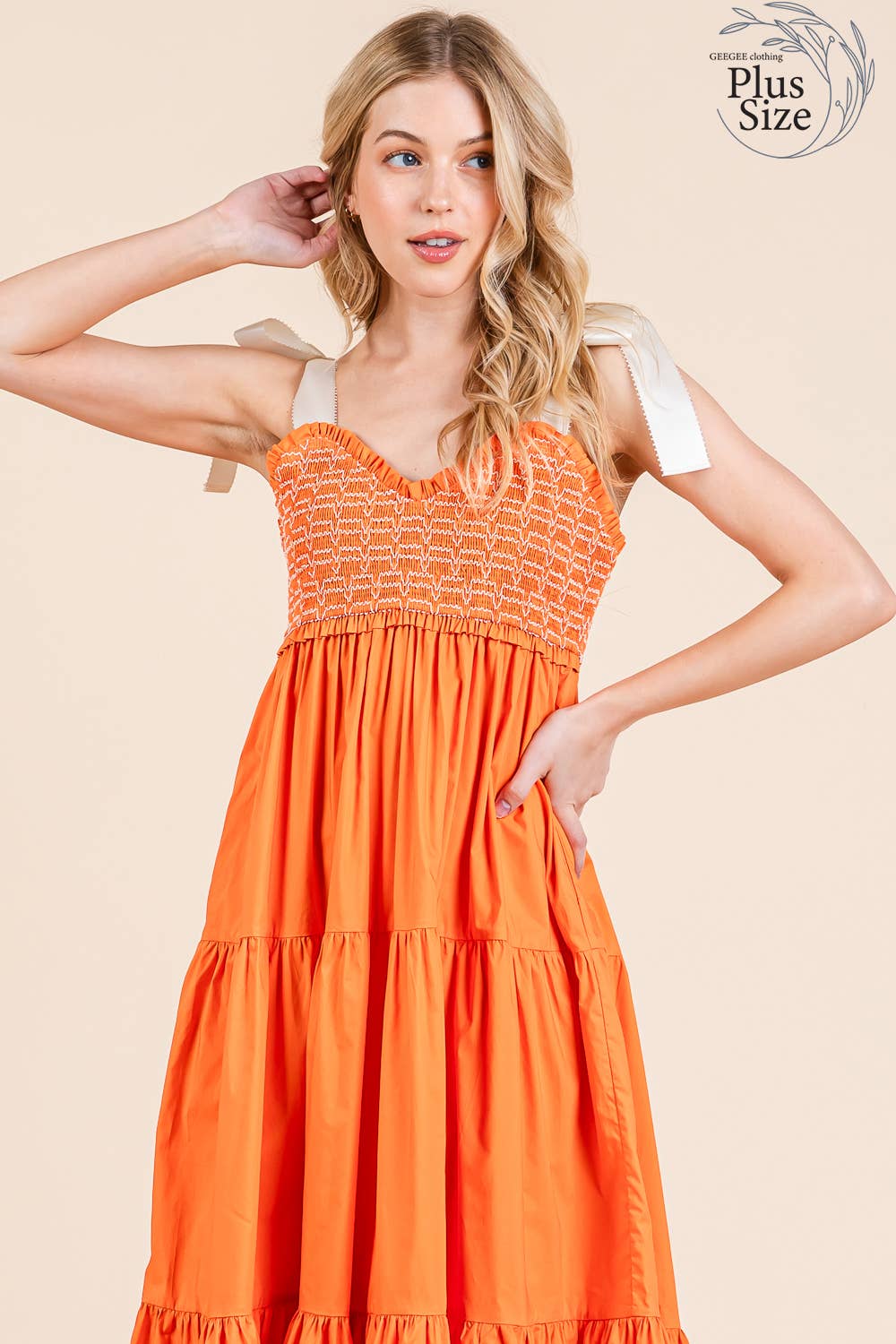 GeeGee x Lovelo - Vendita all'ingrosso Vestito - Donna - Abito midi plissettato a balze taglie comode, MD51552PL24