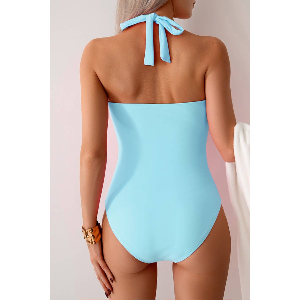 Elings - Vendita all'ingrosso Costume intero - Donna - Costume intero con scollo a V all'americana arricciato senza schiena7