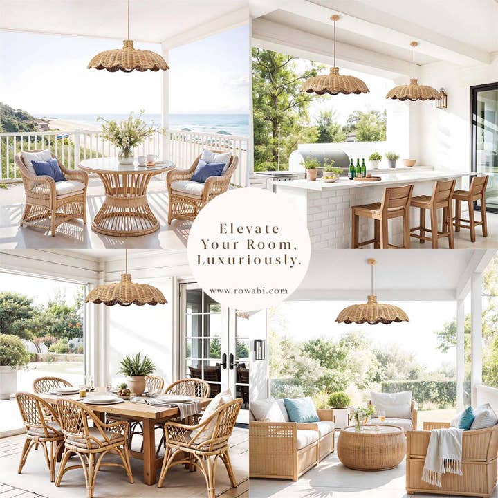 Rowabi - Wholesale Chandelier/Hanging Light - Outdoor Aurelia Rattan Pendant Light2