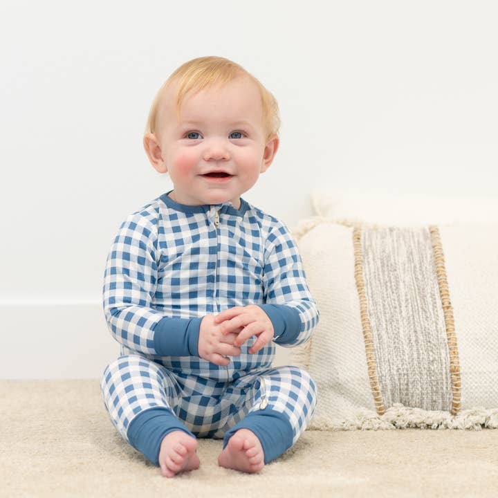 Convertible Romper - Blue Gingham for wholesale on Faire