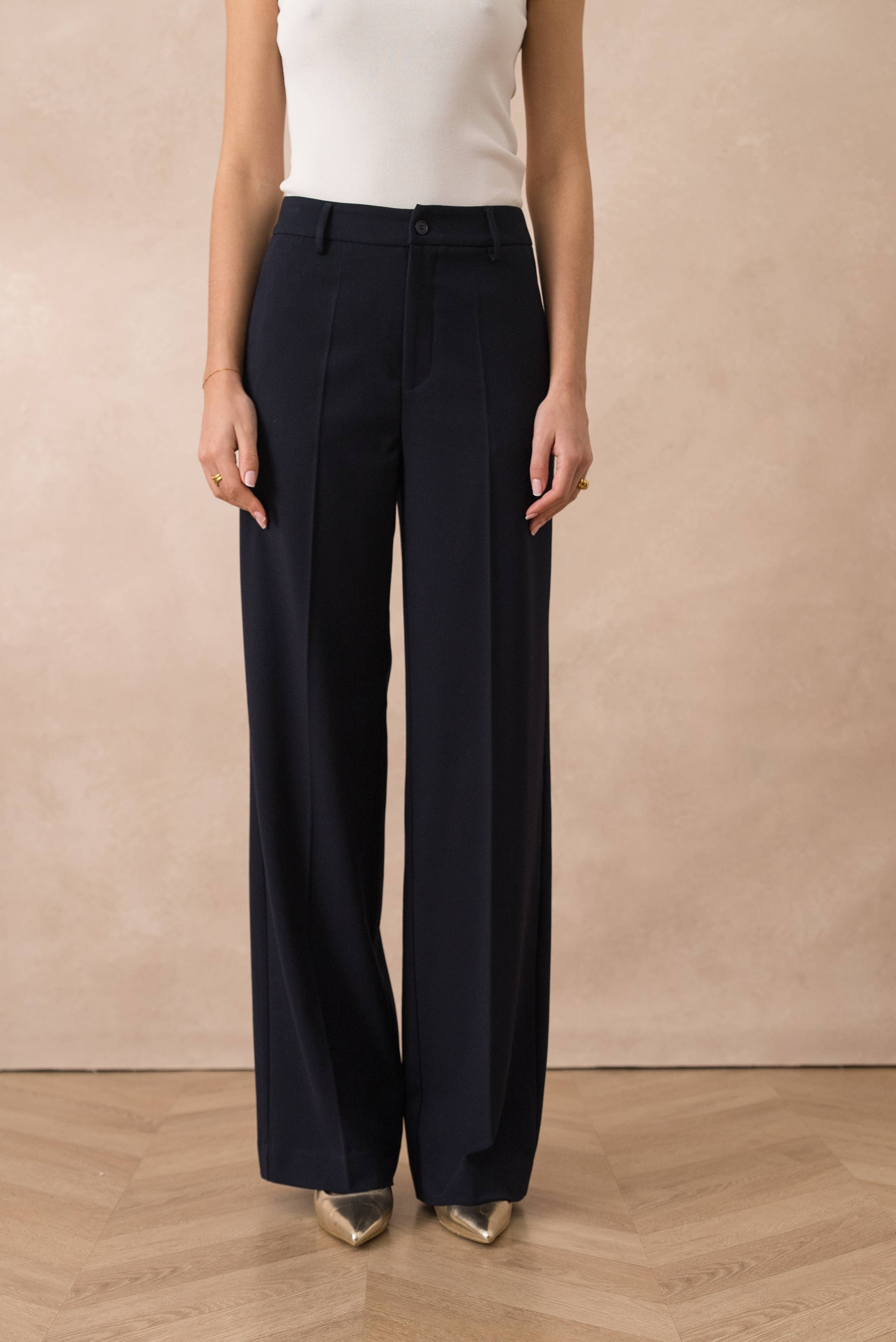 Attentif Paris - Vendita all'ingrosso Pantaloni eleganti - Donna - [Heather] Pantaloni Tailleur a Gamba Larga18