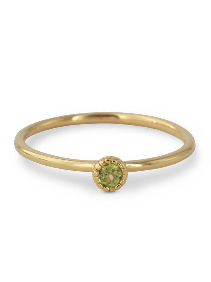 silver ring gold-plated peridot | crown small for wholesale by Campur GmbH