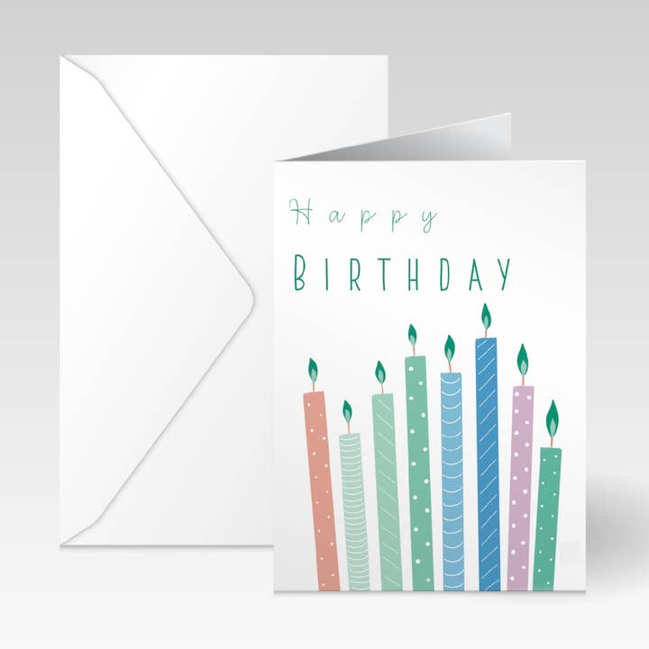 A6 Decoratieve Verjaardagskaarsen Kaart voor wholesale door Swanpool Paper