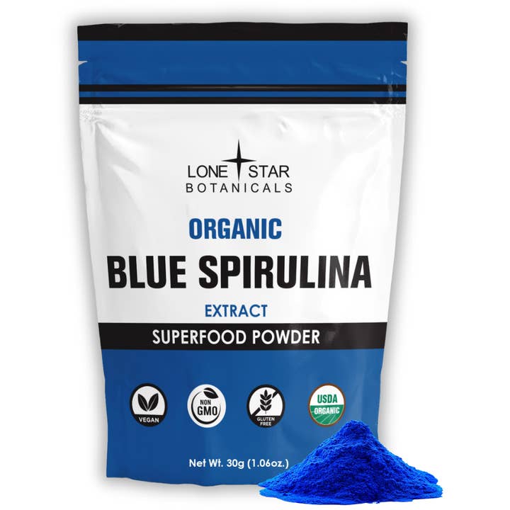 Lone Star Botanicals – wholesale Protein/superfood powder – Organic Blue Spirulina Extract Powder -- 1.06 oz