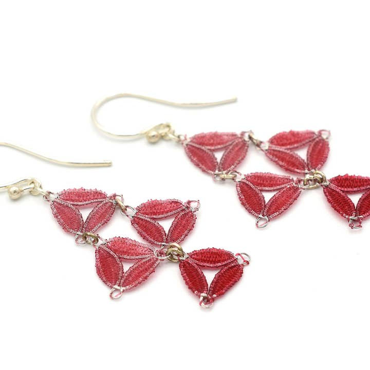 Pendientes hojas calados y coloridos para venta al por mayor de Spitzenstücke