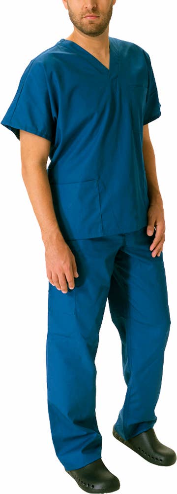 Eastern Off Price - Wholesale Healthcare Uniform - Men's - Natural Workwear Uniform Scrub Set 39071 Blue2