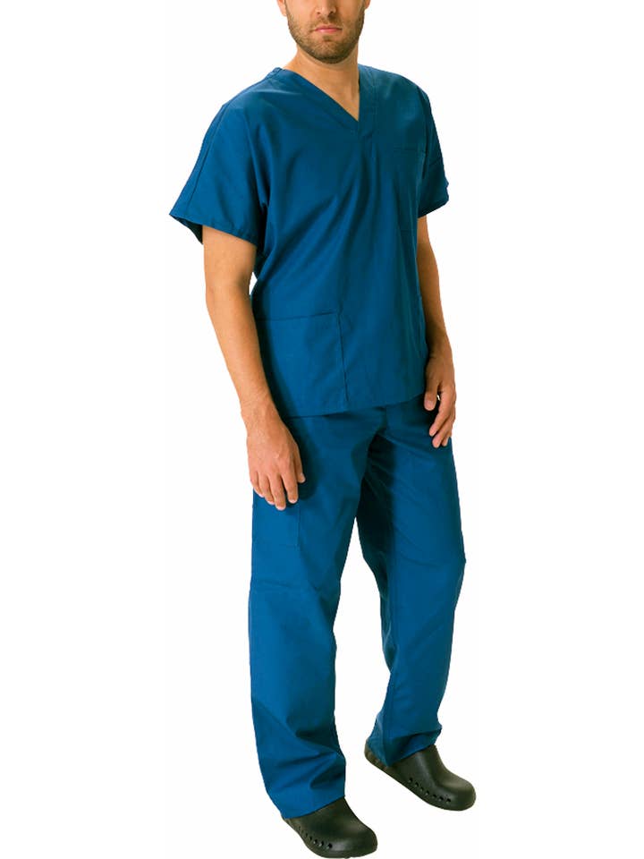 Eastern Off Price - Wholesale Healthcare uniform – Men's - Natural Workwear Uniform Scrub Set 39071 Blue2