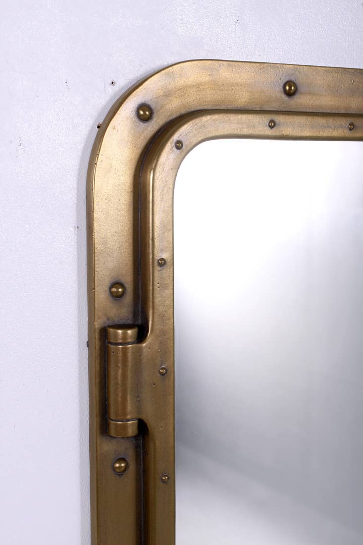 Nautical Tropical Imports - Wholesale Wall Mirror - 34"x24" Rectangular Porthole Mirror Antique Brass Finish 5