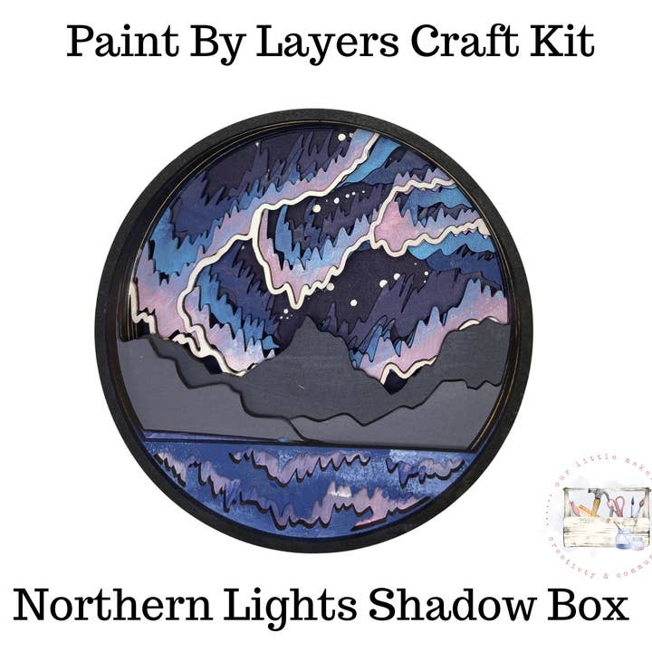 Our Little Makery - Wholesale DIY Craft Kit - Northern Lights Shadow Box Kit3