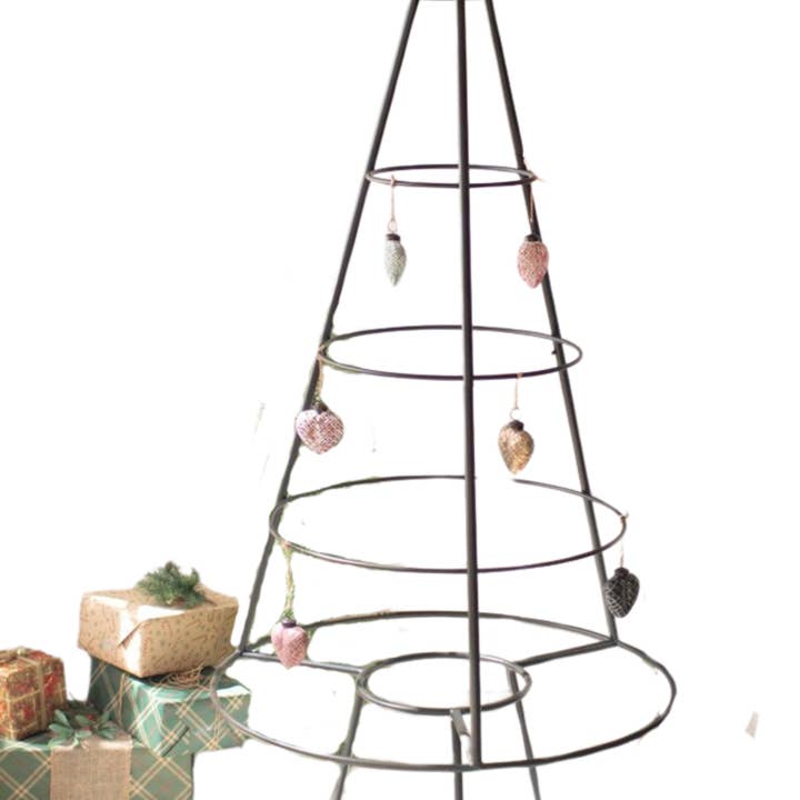 Kenzies of London - Wholesale Retailer Display - Home & Living - Large Metal Christmas Tree Frame Rustic Farmhouse Display