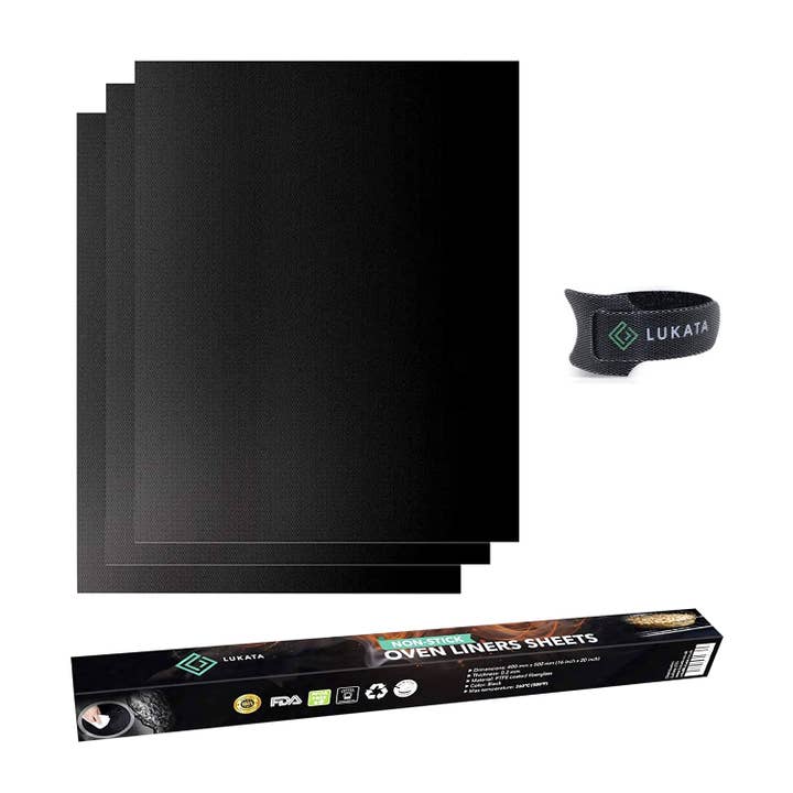 Oven Liner Sheet & BBQ Grill Mat Heat Resistant- Pack of 3 for wholesale by Lukata LTD
